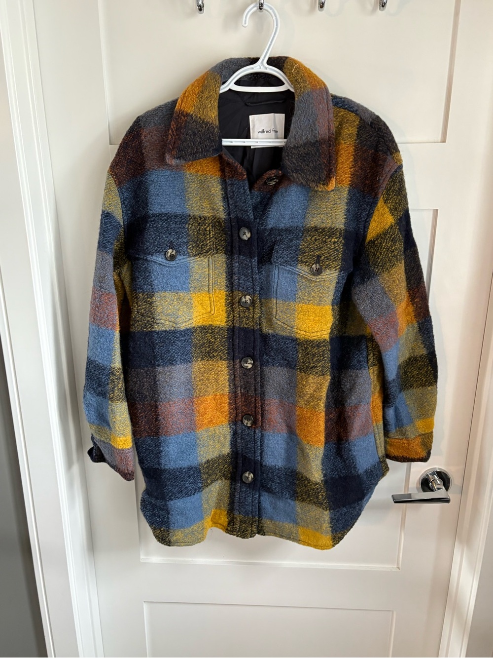 Aritzia Plaid Ganna Jacket - Blue, Yellow & Brown